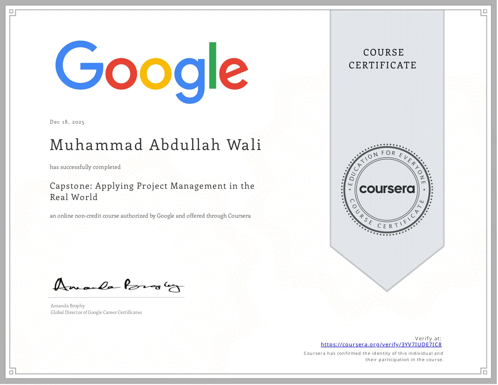 Capstone Applying Project Management in the